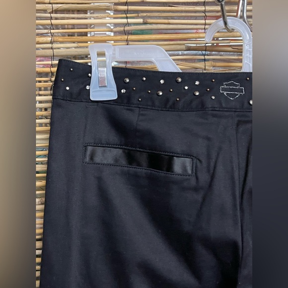 Harley Davidson Motor Clothes Black Bedazzled Pants - Picture 9 of 12